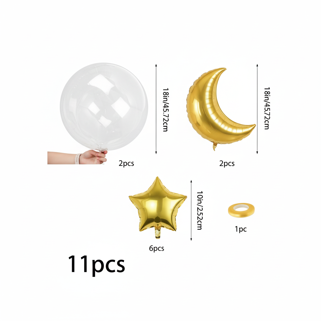 11-delige ballonnenset met witte achtergrond