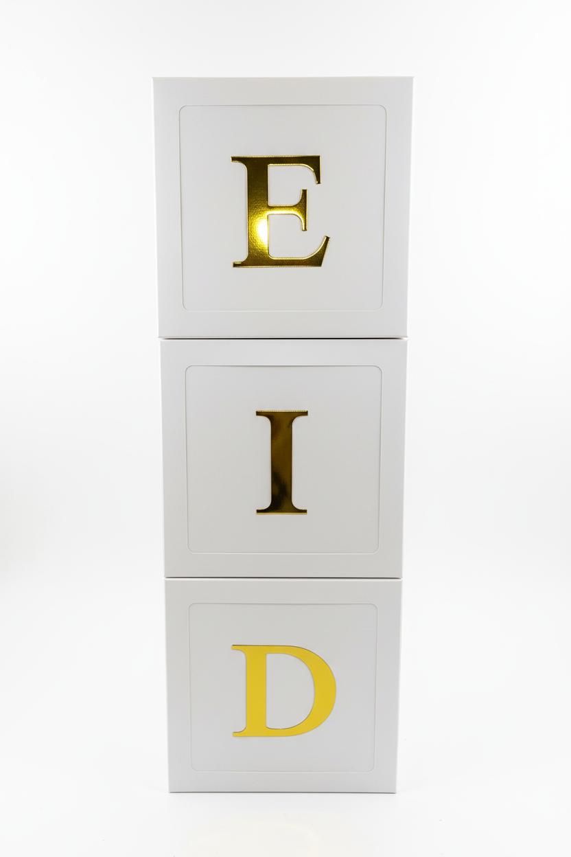 EID Papieren Doosjes met Gouden Letter Stickers