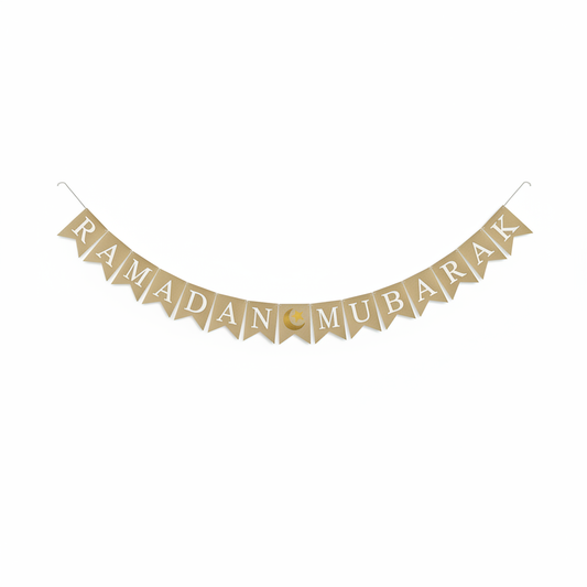 Ramadan Mubarak vlaggen met witte achtergrond